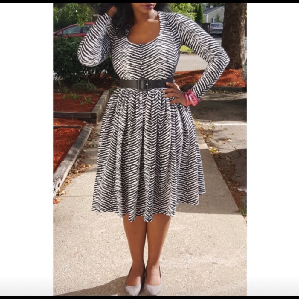Vixen by Micheline Pitt Troublemaker Swing Dress in Zebra Print